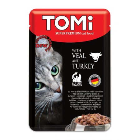 Tomi Veal & Turkey ТЕЛЯТИНА и ИНДЕЙКА влажный корм для кошек 100 г (465165)